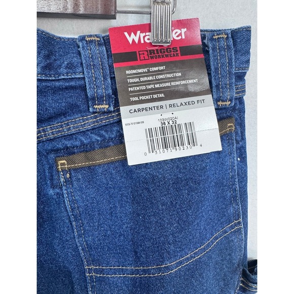Wrangler RIGGS Carpenter Jeans Room2Move Relaxed Fit Denim Men's 36 New - Picture 4 of 8